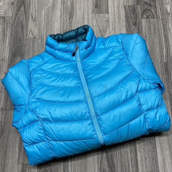 L.L BEAN Pertex Quantum Zip Blue Goose Down Puffer Jacket Women's Small Petite - Picture 4 of 13